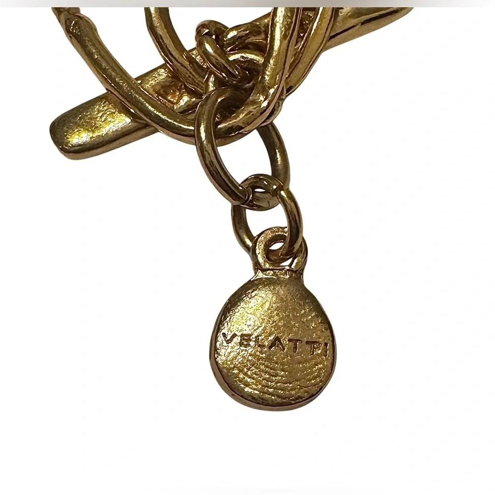 Velatti Gold Plated Chain Necklace with Baroque Pearl Accents